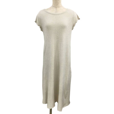 ジェラートピケ Gelato Pique ルームウェア ワンピース Aライン ロング 無地 ナイロン 半袖 F グレー ベージュ レディース 173 ベクトルパーク