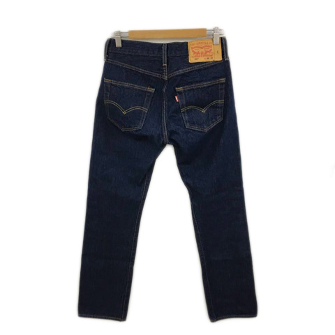 リーバイス Levi's パンツ デニム ジーンズ ストレート ロング ボタンフライ 無地 W28 L32 紺 ネイビー レディース