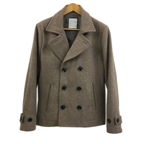 STUDIOUS ステュディオス ウール混メルトン ピーコート 日本製 ダブルジャケット Pコート ステュディオス STUDIOUS ピーコート Pコート ショート ダブル 無地