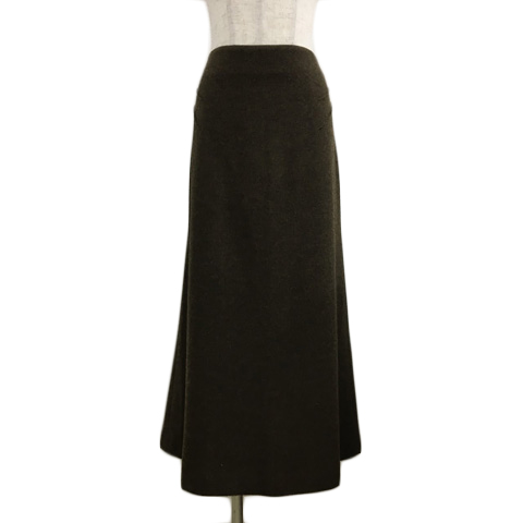 ピノーレ PINORE スカート フレア ロング ニット ウール メランジ 42  