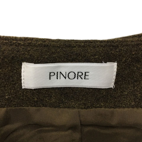 ピノーレ PINORE スカート フレア ロング ニット ウール メランジ 42  