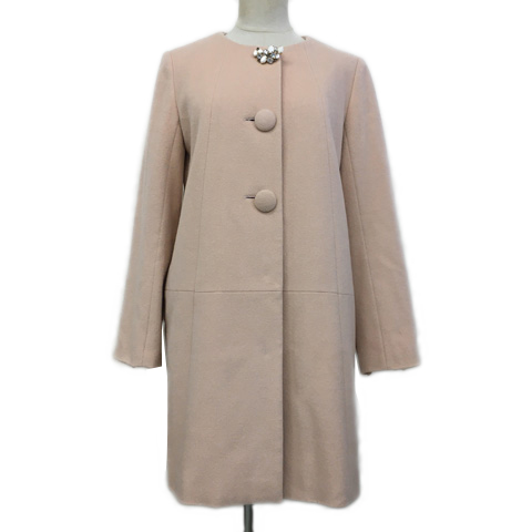 デビュー ド フィオレ Debut de Fiore コート ノーカラー ミドル 無地  