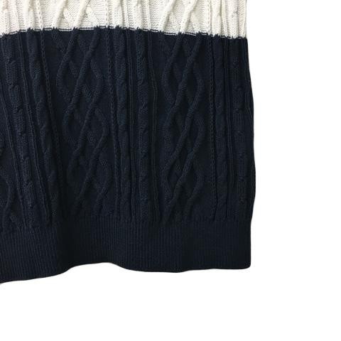 EDIFICEケーブル編み クルーネックセーター【ネイビー】 美品】EDIFICE