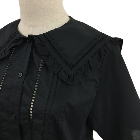 レイビームス Ray Beams シャツ ブラウス ビッグカラー レース 無地 五 
