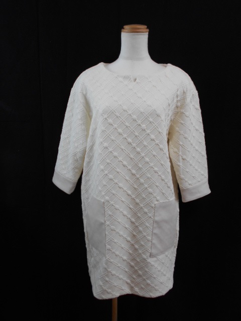 ドゥクラッセ Doclasse 美品 ワンピース ひざ丈 M オフホワイト 白 Ft レディース 176 ベクトルパーク