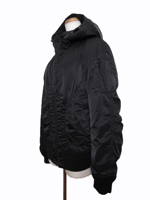ユニクロ UNIQLO フード付き MA-1 フライトジャケット S 黒