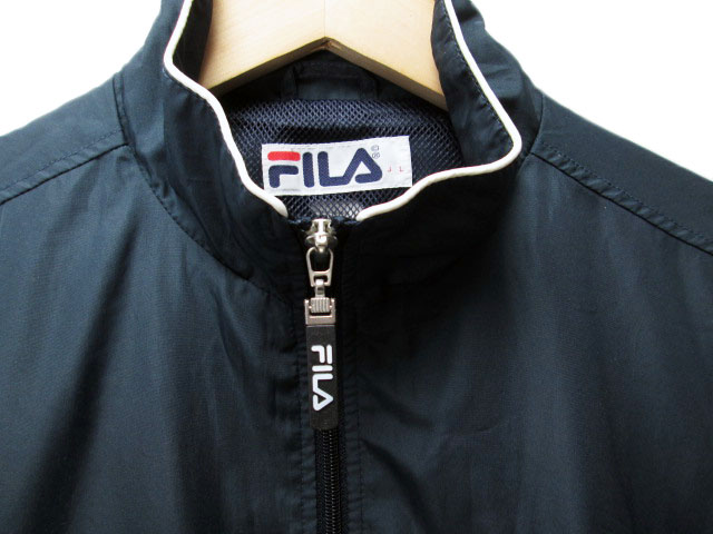 FILA フィラジップアップナイロンパーカー　ベスト　S フィラ FILA ベスト ジップアップ メッシュ L 紺 メンズ 176
