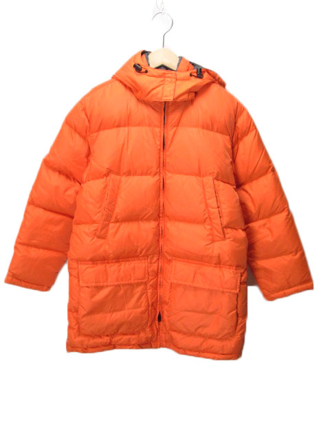 ランズエンド Lands End ダウンコート ジャケット リバーシブル S オレンジ グレー レディース 176 ベクトルパーク