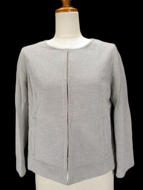 コムサイズム Comme Ca Ism ジャケット ノーカラー ジャージー 七分袖 L グレー レディース 176 ベクトルパーク