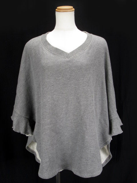ユニクロ Uniqlo ダブルスタンダードクロージング カットソー スウェット ポンチョ フリル M グレー レディース 176 ベクトルパーク