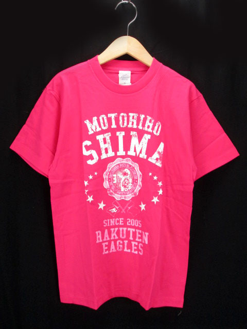 未使用品 楽天イーグルス Tシャツ 37 嶋 基宏 カレッジ S ピンク メンズ レディース ユニセックス 176 ベクトルパーク