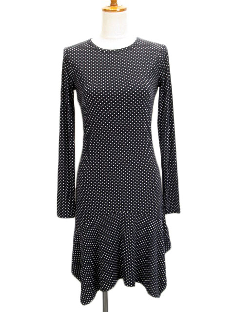 マイケルマイケルコース Michael Michael Kors ワンピース ドット イレギュラーヘム 長袖 Xxs 黒 白 レディース 176 ベクトルパーク