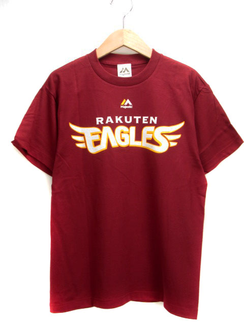 未使用品 楽天イーグルス Tシャツ 37 嶋 半袖 majestic S 赤 メンズ