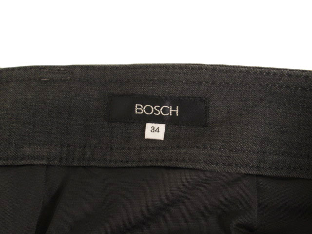 ボッシュ BOSCH パンツ センタープレス ブーツカット ウール混 34 グレー レディース