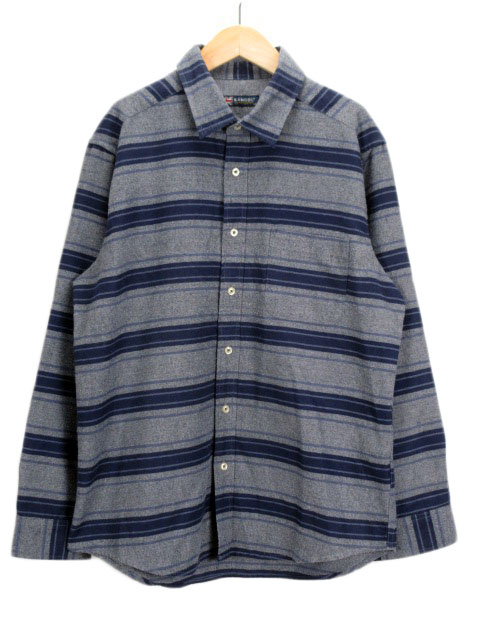 カンゴール Kangol シャツ ボーダー 長袖 Ll 青 ブルー メンズ 176 ベクトルパーク カンゴール Kangol シャツ ボーダー 長袖 Ll 青 ブルー メンズ 176 ベクトルパーク