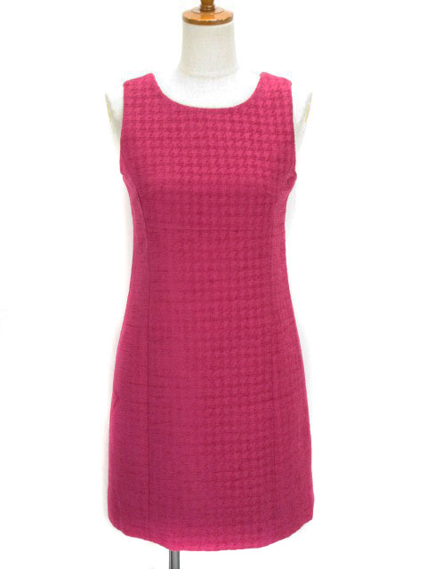 プロポーション ボディドレッシング Proportion Body Dressing ワンピース タイト ツイード 千鳥格子 ノースリーブ 1 ピンク レディース 176 ベクトルパーク