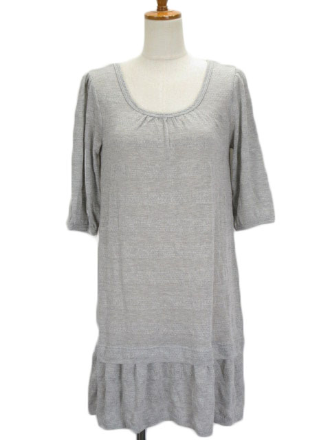 アパートバイローリーズ Apart By Lowrys ワンピース ニット フリル 五分袖 M グレー レディース 176 ベクトルパーク