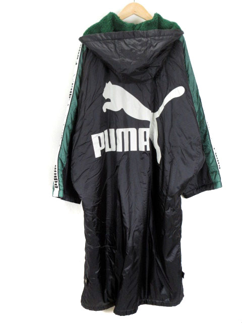 プーマ PUMA EXTRA ベンチコート 裏ボア 黒 ブラック 緑 グリーン