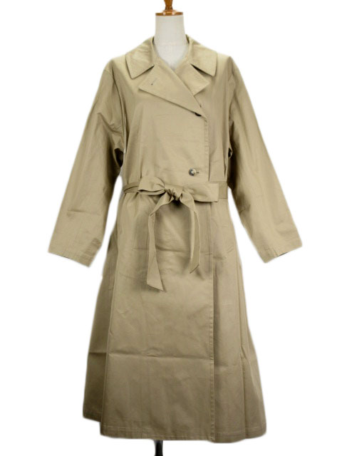 ミズイロインド Mizuiro Ind トレンチコート フレア ツイル コットン ベージュ レディース 176 ベクトルパーク
