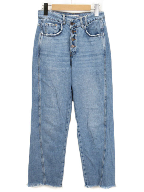 ザラ Zara パンツ ジーンズ デニム ボタンフライ カットオフ 34 青 ブルー レディース 176 ベクトルパーク