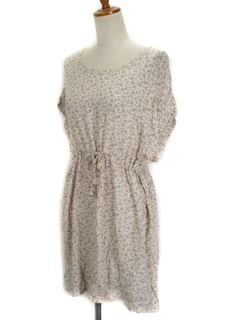 チャオパニック Ciaopanic ワンピース チュニック 花柄 ドロスト フレンチスリーブ ベージュ レディース 176 ベクトルパーク