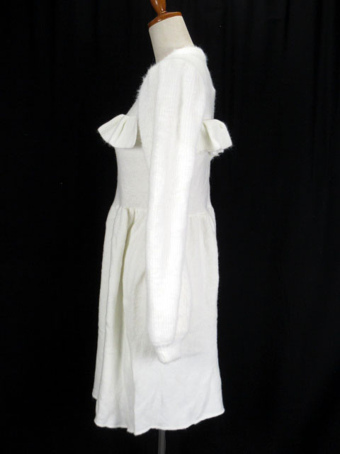 未使用品 キャンディストリッパー Candy Stripper ワンピース ニット シャギー フリル ウサギ 2 白 ホワイト レディース 176 ベクトルパーク