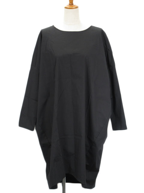 ミズイロインド Mizuiro Ind ワンピース コクーン ボートネック テールカット 黒 ブラック レディース 176 ベクトルパーク