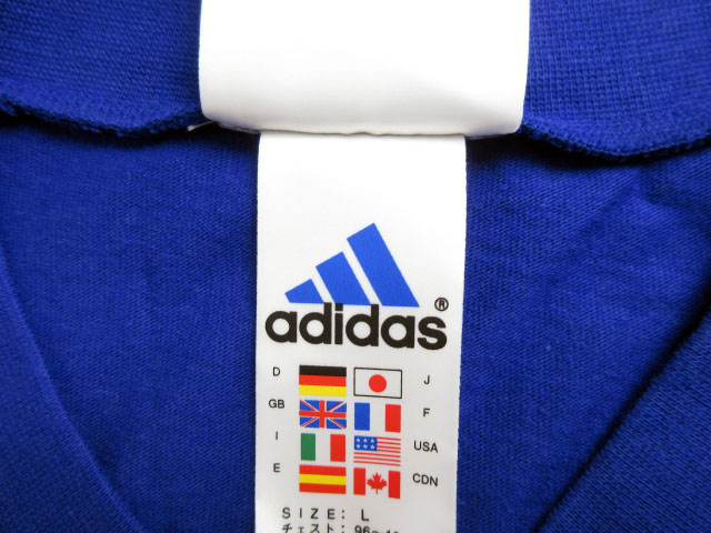 【JFA支給】adidas JFA トレーニングウェア 青　半袖　Ｌサイズ JFA支給】adidas JFA トレーニングウェア 青 半袖 Lサイズ JFA