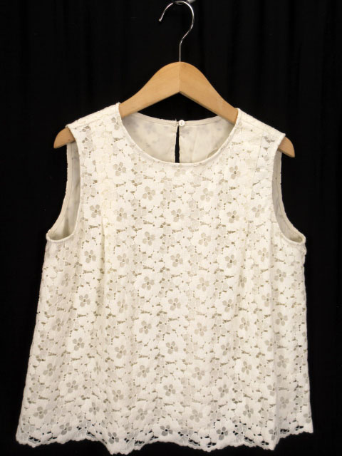 未使用品 ストラ Stola 2点セット ブラウス ワンピース キャミワンピ レース フラワー レイヤード 40 アイボリー ベージュ レディース 176 ベクトルパーク