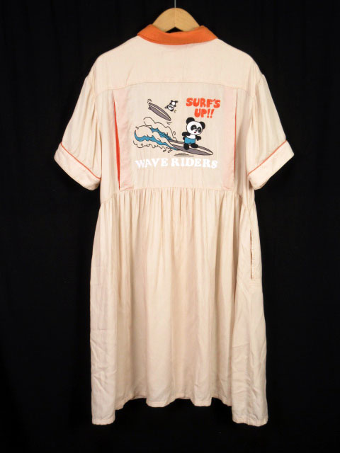 キャンディストリッパー Candy Stripper Surfs Up ボウリングシャツ シャツワンピ Wave Riders Pepe 1 ベージュ レディース 176 ベクトルパーク