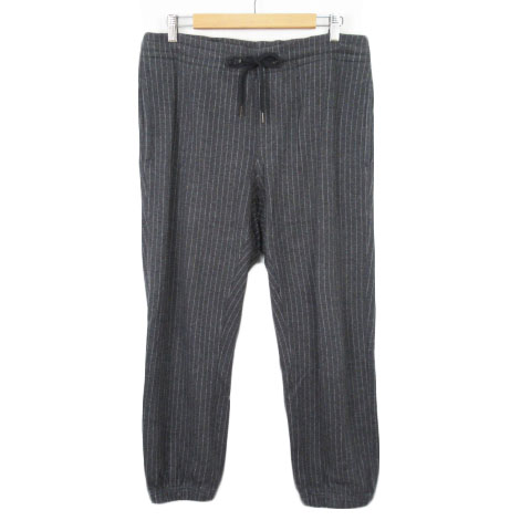 ランズエンド Lands End ジョガーパンツ ストライプ ドロスト ニット コットン L グレー 176 ベクトルパーク