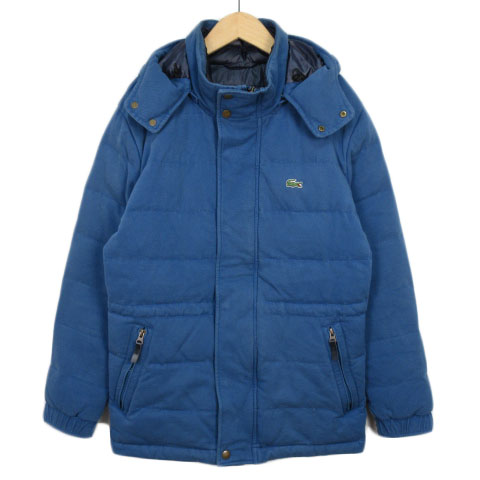 ラコステ Lacoste コットンピケ フーディ ダウンジャケット コート 4 国内正規 青 ブルー メンズ 176 ベクトルパーク