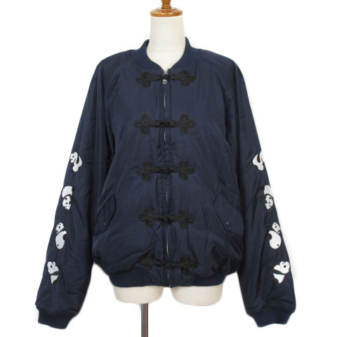 キャンディストリッパー Candy Stripper To Be Lazy Panda Ma 1 ジャケット チャイナ パンダ 刺繍 M 紺 ネイビー レディース 176 ベクトルパーク