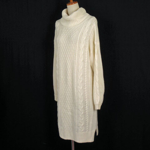 レイカズン Ray Cassin Favori ケーブル柄オフタートルニットワンピース F 白 アイボリー レディース 176 ベクトルパーク