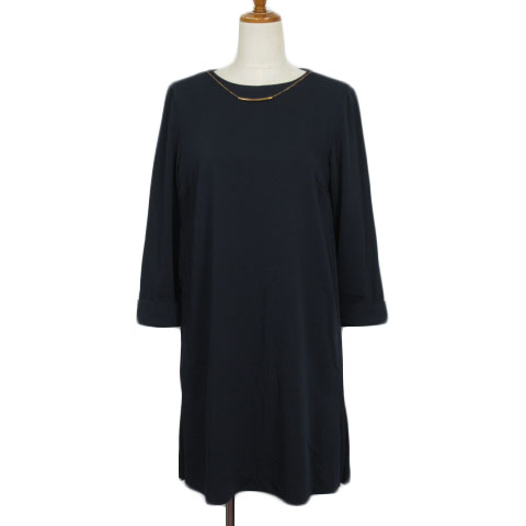 ザラ ベーシック ZARA BASIC ワンピース サックワンピ タック チェーン  