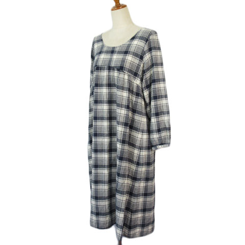 サマンサモスモス Sm2 ワンピース チェック プルオーバー 長袖 M 紺 ネイビー レディース 176 ベクトルパーク