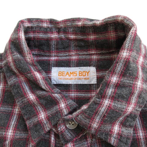 ビームスボーイ Beams Boy ワンピース シャツワンピ チェック 起毛 黒 ブラック 赤 レッド レディース 176 ベクトルパーク