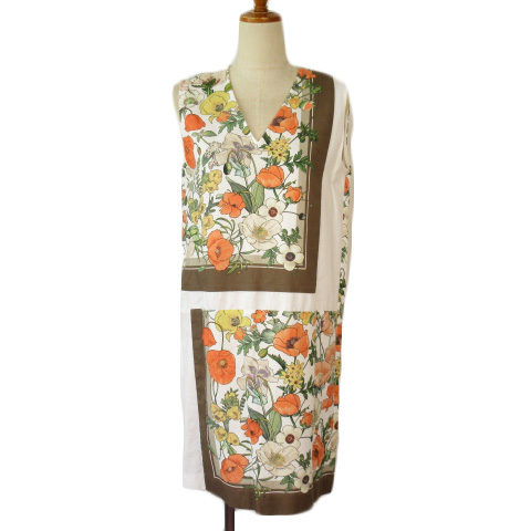 モガ Moga ワンピース プルオーバー 花柄 Vネック スリット ノースリーブ 2 白 ホワイト レディース 176 ベクトルパーク