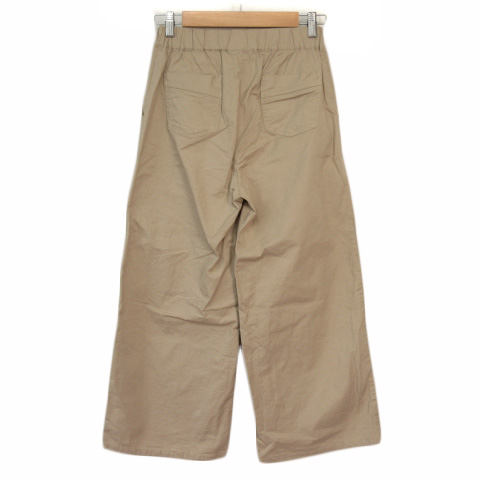 希少 リネン100% エディーバウアー スラックス パンツ ベージュ 大きい エディーバウアー EDDIE BAUER コットンリネンワイドクロップ