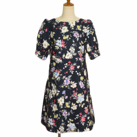 トランテアン ソン ドゥ モード 31 Sons De Mode ワンピース 花柄 パフスリーブ 半袖 38 紺 ネイビー レディース 176 ベクトルパーク