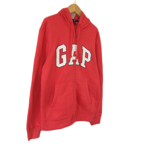 ギャップ GAP パーカー ジップアップ スウェット 裏起毛 S 赤