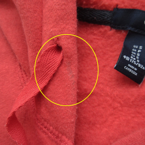 ギャップ GAP パーカー ジップアップ スウェット 裏起毛 S 赤
