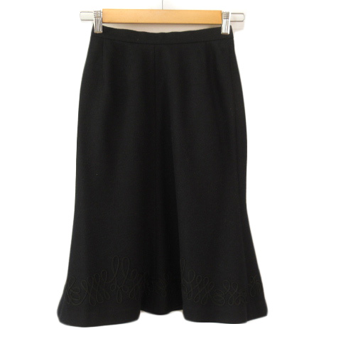 ジェイ&アール J&R スカート フレア ウール M 黒 ブラック レディース  