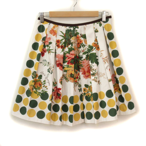 ロイスクレヨン Lois CRAYON スカート タック 花柄 ドット チュール M  