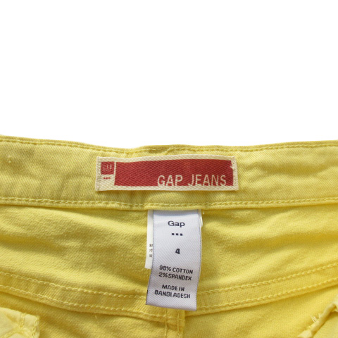 ギャップ GAP JEANS パンツ ジーンズ デニム クロップド 4 黄 イエロー レディース