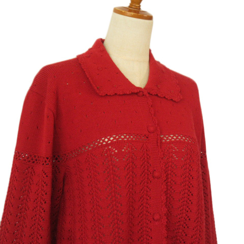 ケティ KETTY カーディガン ニット 透かし編み レース フラワー