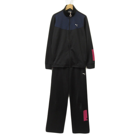 プーマ PUMA セットアップ ジャージ ジャケット パンツ M 黒 ブラック 