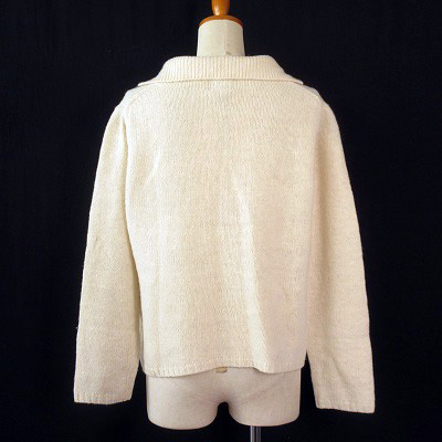 パウダー powder 下迫秀樹 カーディガン ニット ウール M アイボリー  