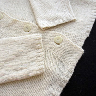 パウダー powder 下迫秀樹 カーディガン ニット ウール M アイボリー  