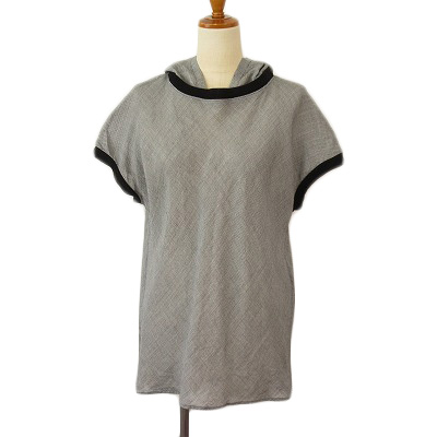 バジーレ BASILE 28 カットソー フード パーカー 総柄 半袖 リネン 9